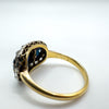 Antique 18ct Gold & Platinum Trilogy Sapphire & Old Cut Diamond Ring Size R - S