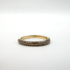 9ct Gold Yellow Diamond Skinny Half Hoop Band Ring Size N - O