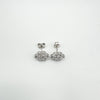 0.80ct CZ Sparkly Flower Stud Earrings in Sterling Silver 925 