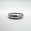 Trilogy Diamond Chunky Band Ring in Sterling Silver 925 Size O - P Heavy 5g