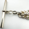 Vintage 20” Curb Links Chain & T-Bar Pendant in Sterling Silver 925 48g