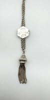 Antique Albertina Chain & Tassel Fob Engraved in Sterling Silver *