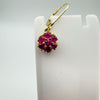 Vintage 10ct Gold Natural Ruby 0.70ct Leverback Earrings Dangle / Drop