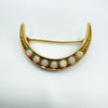 Vintage Antique 9ct Gold Opal Crescent Moon Brooch Heavy 4.2g (conversion ?)