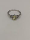 Citrine / Lemon Quartz & White Topaz Sterling Silver Ring Size R - S by TGGC