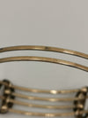 Unusual Vintage Gold on Silver Double Buckle Bangle stamped Depose 11g 