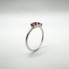 0.30ct Natural Ruby Trilogy Ring in Sterling Silver 925 Size O - P