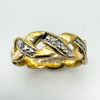 2x Diamond Set Criss Cross Gold Plated Ring Size O - P