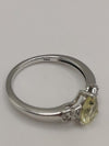 Citrine / Lemon Quartz & White Topaz Sterling Silver Ring Size R - S by TGGC