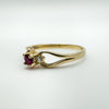 9ct Gold Ruby & CZ Ring Size M - N Engagement Stacking Ring