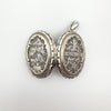 Chunky Antique Engraved Locket in Sterling Silver 925 Ivy & Leaf Design