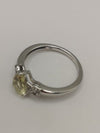 Citrine / Lemon Quartz & White Topaz Sterling Silver Ring Size R - S by TGGC