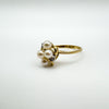 9ct Gold Pearl & Diamond Ring Size O - P Engagement Stacking Ring