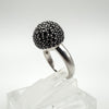 Chunky Black CZ Disco Ball Ring Size N - O Heavy 7g