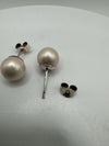 8mm Pink Pear Studs in Sterling Silver 925