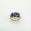 Antique 18ct Gold  1.80ct Trilogy Sapphire & Rose Cut Diamond Ring Size R - S