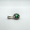 Created 0.25ct Emerald & Natural Diamond Pendant in Sterling Silver 925