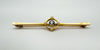 Antique 15ct Yellow Gold Pearl & Aquamarine Bar / Target Brooch / Pendant