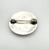 Large Vintage Oval Black Onyx Brooch in Sterling Silver 925