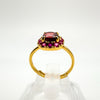 0.50ct Garnet & Ruby Halo Ring in 14k GP on Sterling Silver by Rainbow Rocks