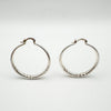 Large Chunky Diamond Cut Hoop Earrings in Sterling Silver 925