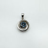 Unusual Blue & White 0.20ct Diamond Pendant in Sterling Silver 925