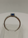 0.25ct Blue Sapphire CZ Engagement Stacking Ring Size N O Sterling Silver 925 *