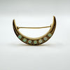 Vintage Antique 9ct Gold Opal Crescent Moon Brooch Heavy 4.2g (conversion ?)