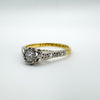 Antique 18ct Gold & Platinum 0.15ct Diamond Ring Size M - N