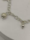 7" Beaded Ball Charm Bracelet 925 Sterling Silver 11g