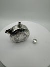 Large Vintage Perfume Poison Bottle Pendant Celtic Engraving Sterling Silver 13g