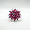 1.25ct Natural Ruby Cluster Ring in Sterling Silver 925 Size U - V by Gemporia