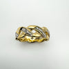 2x Diamond Set Criss Cross Gold Plated Ring Size O - P