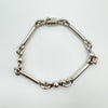 Unusual Tubular & Beaded Ball Bracelet in Sterling Silver 925 Heavy 18g