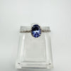 9ct White Gold 0.40ct Tanzanite & Diamond Engagement Stacking Ring Size N - O *