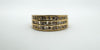 14ct Gold Triple Row 0.33ct Diamond Ring Eternity Wedding Band Size L - M