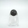 Chunky Black CZ Disco Ball Ring Size N - O Heavy 7g