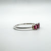 0.30ct Natural Ruby Trilogy Ring in Sterling Silver 925 Size O - P