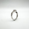 1ct CZ Solitaire & Twisted Shoulders Ring in Sterling Silver 925 Size L - M