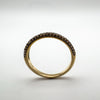 9ct Gold Yellow Diamond Skinny Half Hoop Band Ring Size N - O