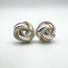 Chunky Lovers Knot Rope Stud Earrings in Sterling Silver 925