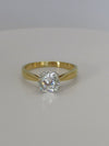 1.5ct CZ Solitaire Engagement Ring Sterling Silver 925 Size S - T Gold Plated