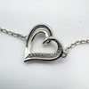 0.10ct Diamond Heart Bracelet in Sterling Silver 925 7.5-8.5” inches 