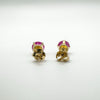 14ct Gold 1ct Ruby Solitaire Stud Earrings 