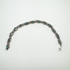 Unusual Blue Glass 8.5” Bracelet in Sterling Silver 925 Heavy 21.9g