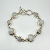 Chunky 20ct Cabochon Moonstone Bracelet in Sterling Silver 925 Heavy 30g *