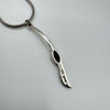 Garnet Pendant & 16” Snake Chain in Sterling Silver 925 *