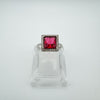 Pink Square 2.5ct Ruby CZ Engagement Stacking Ring in Sterling Silver  L - M *