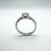 0.50ct CZ Solitaire with CZ Shoulders in Sterling Silver Ring Size K - L