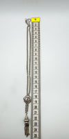 Antique Albertina Chain & Tassel Fob Engraved in Sterling Silver *